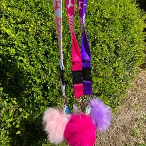 Pink lanyards with lip gloss